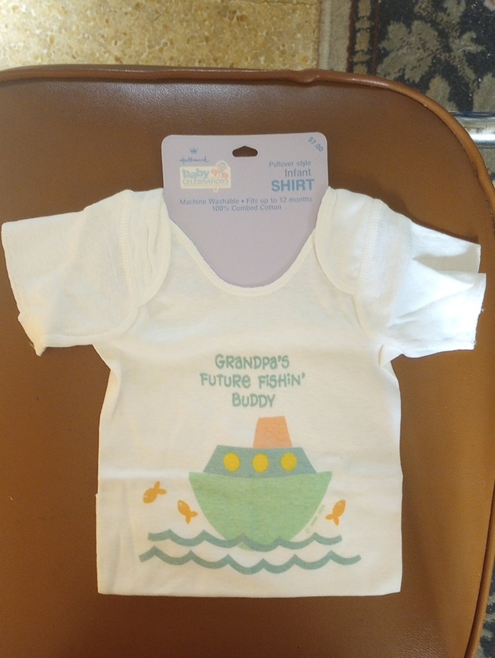 NWT Hallmark Baby Celebrations Cotton Shirt, Grandpa's Future Fishin' Buddy